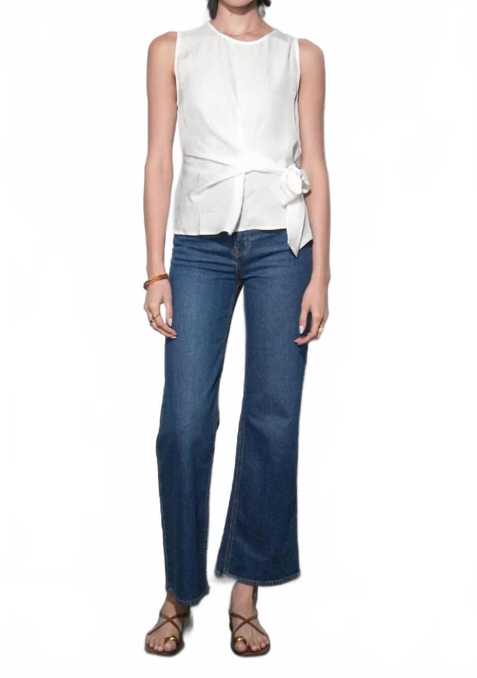 NEW GREYLIN lola sleeveless side tie blouse in ivory